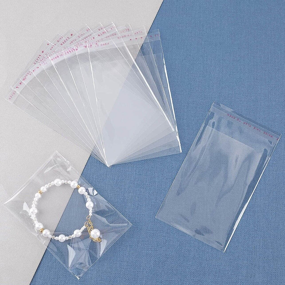 100pcs Self Seal Cellophane Bags Clear Bulk Adhesive Plastic OPP