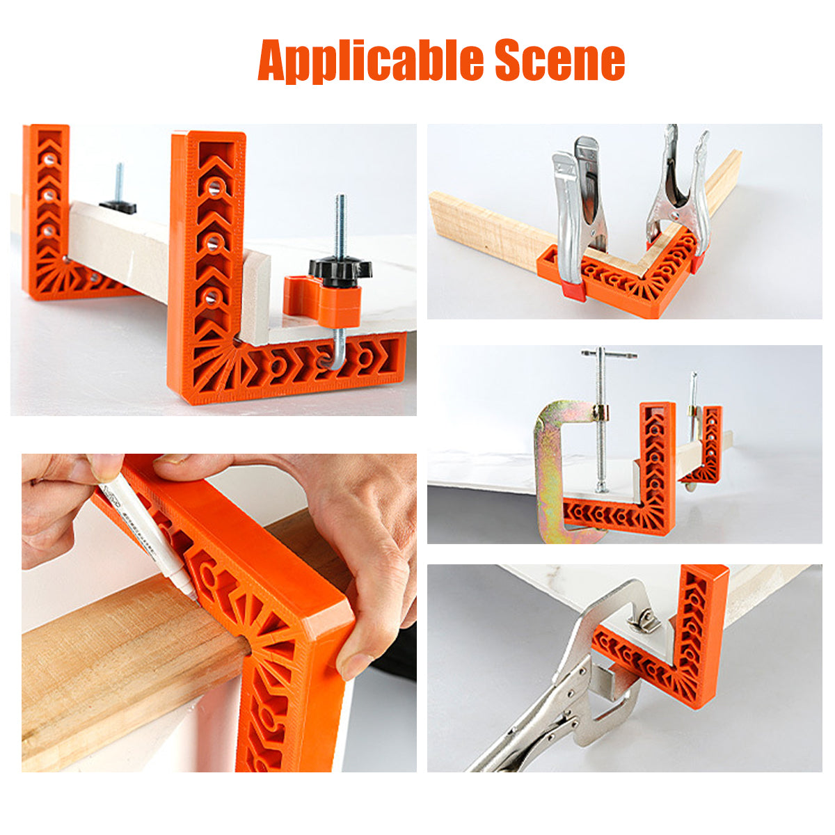 6PCS Right Angle Clamps Woodworking Positioning Squares Corner Tool Set