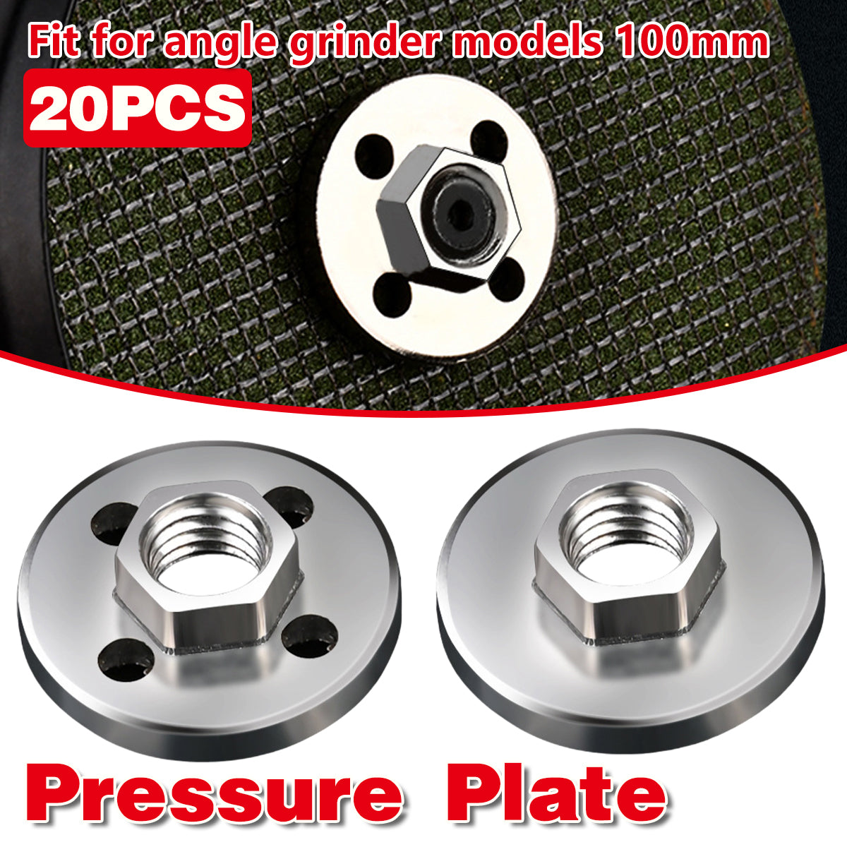 20PCS Angle Grinder Hex Four-Hole Stainless Steel Press Nut Set