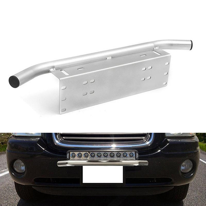 Universal Silver Bullbar Number Plate Mounting Bracket for Driving LED Light Bars