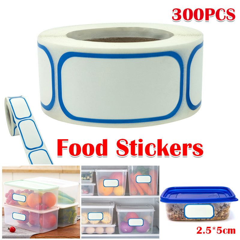 300PCS Blank Writable Storage Labels Roll for Food Containers