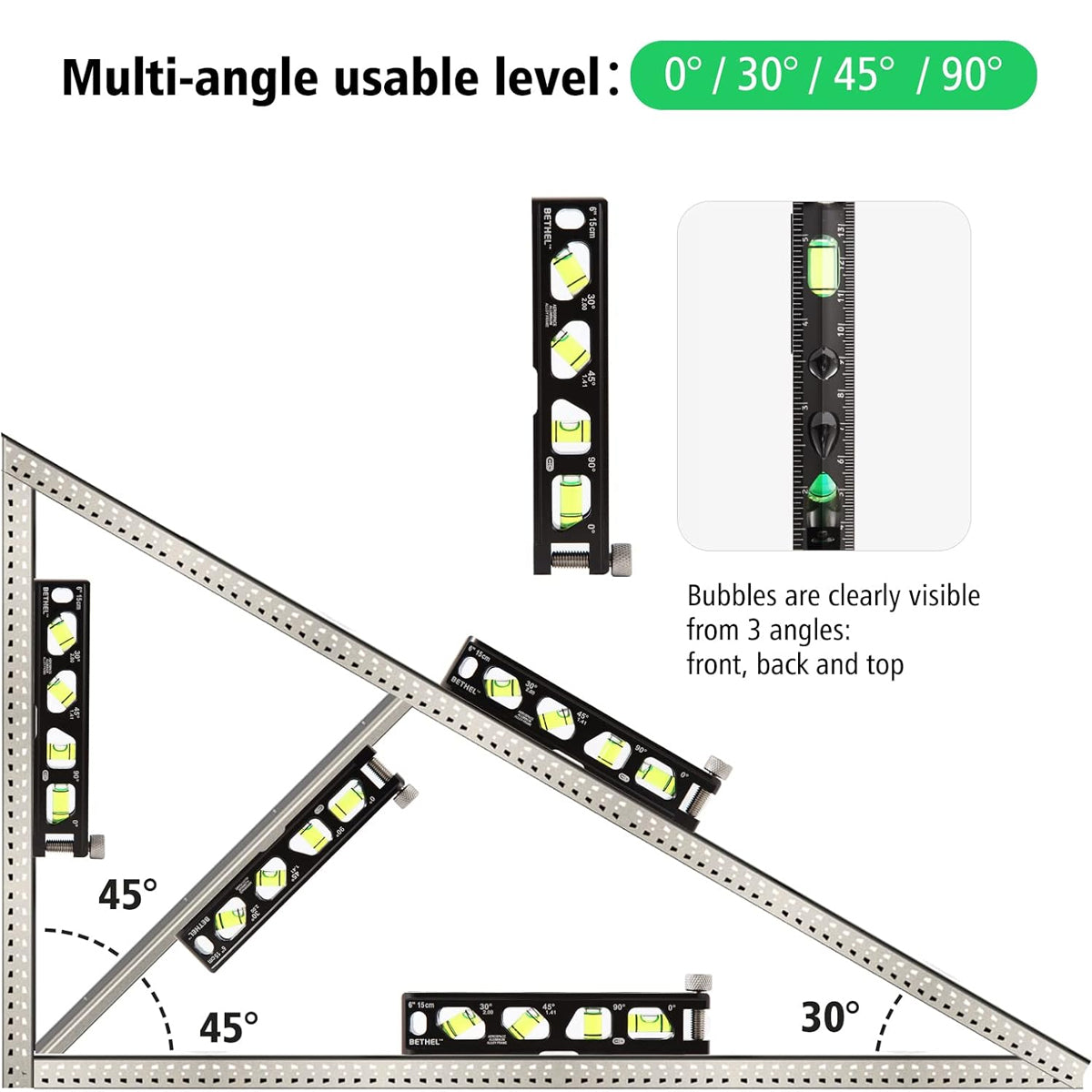 Small Aluminum Alloy Spirit Level Precision Measuring Tool