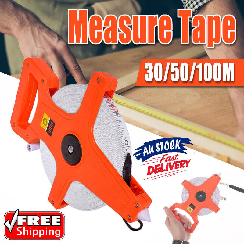 Fiberglass Tape Measure 30M 50M 100M Long Distance Measuring Reel