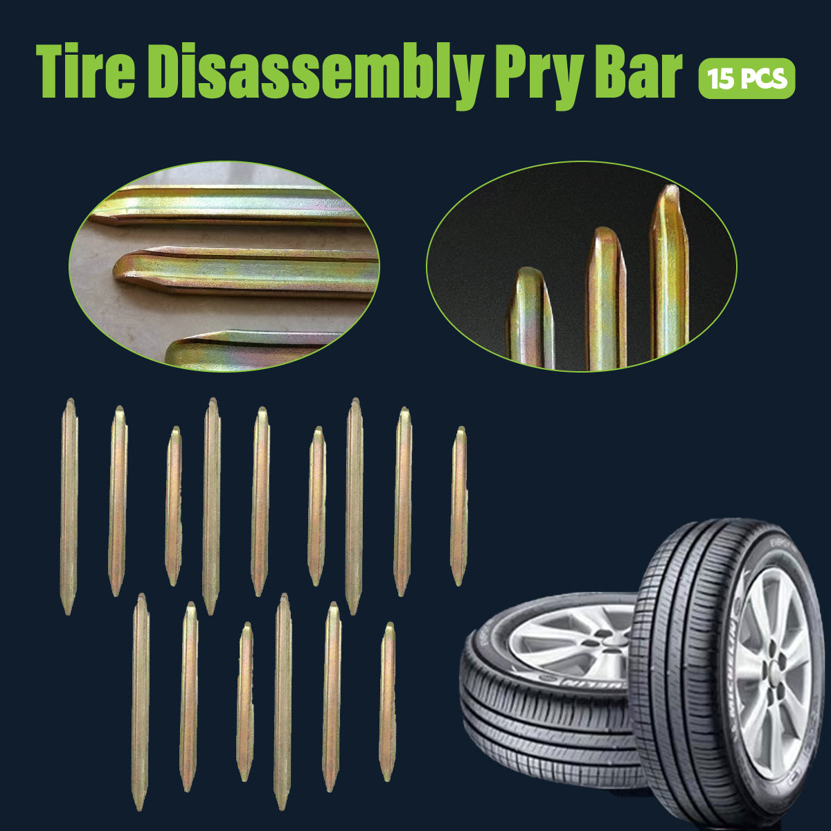 15PCS Heavy Duty Tire Removal Tool Kit for Cars Bicycles