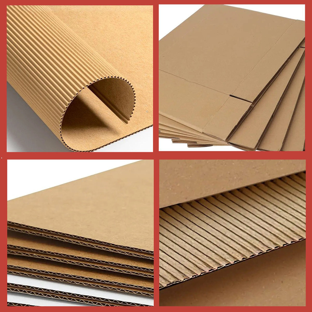 50PCS Kraft Paper Shipping Boxes for Warehouse Ecommerce Packing Storage