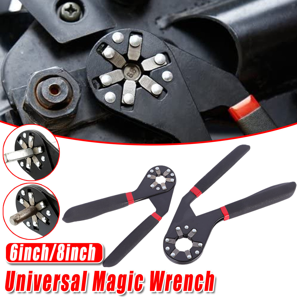 6/8 Inch Universal Adjustable Wrench Hex Socket Spanner Tool