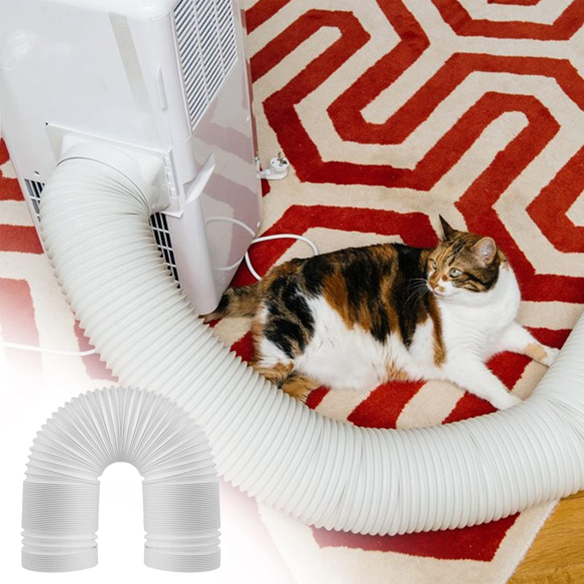 Portable AC Exhaust Hose 13/15cm Extendable Vent Pipe PP Steel Wire