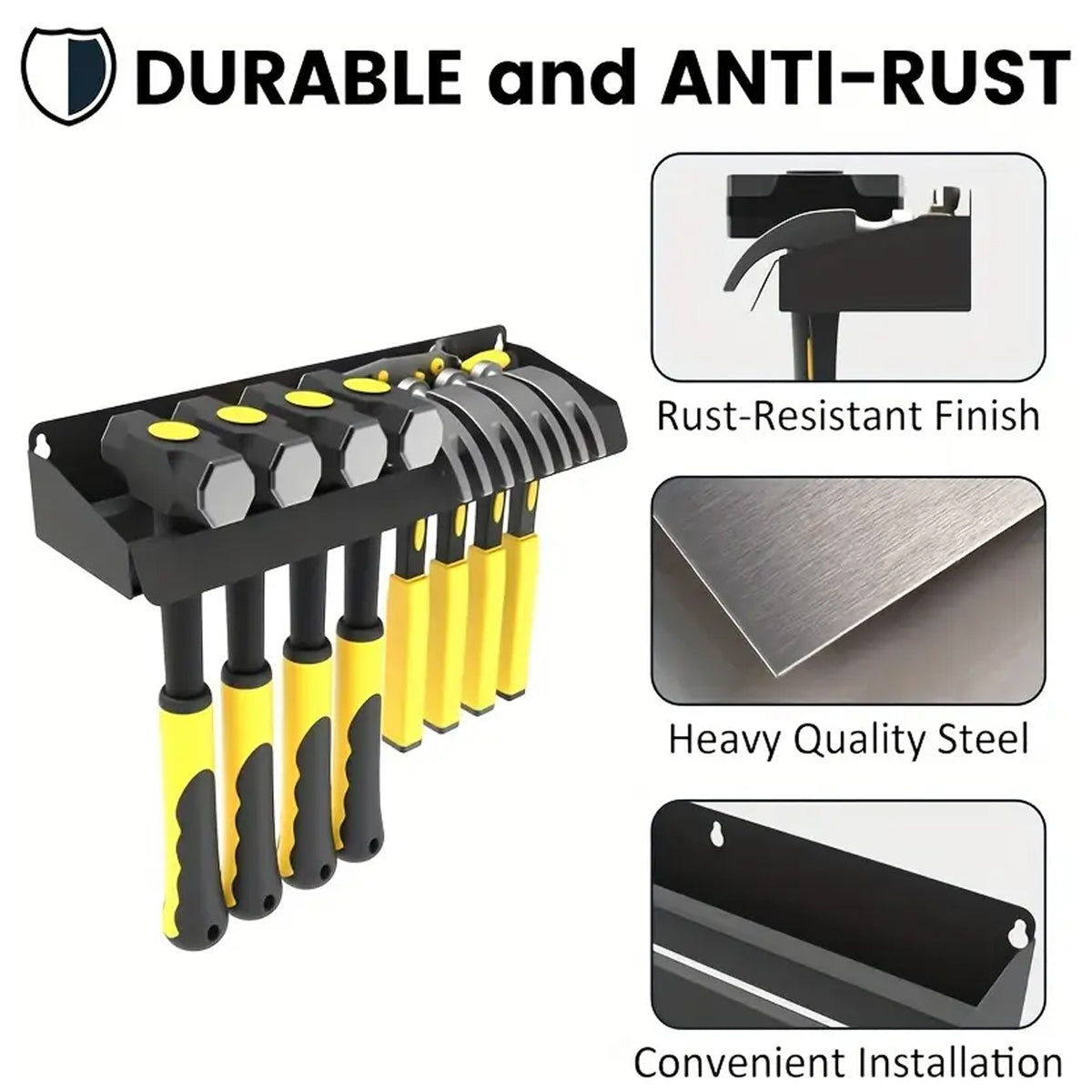 Wall Mounted Metal Tool Rack Carbon Steel Organizer for Warehouse Tools