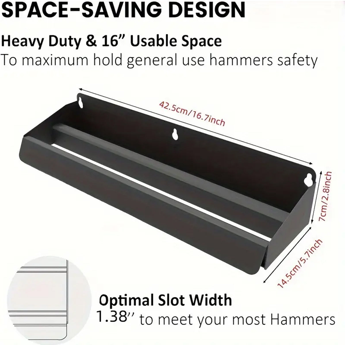 Wall Mounted Metal Tool Rack Carbon Steel Organizer for Warehouse Tools