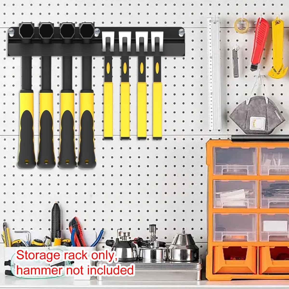 Wall Mounted Metal Tool Rack Carbon Steel Organizer for Warehouse Tools