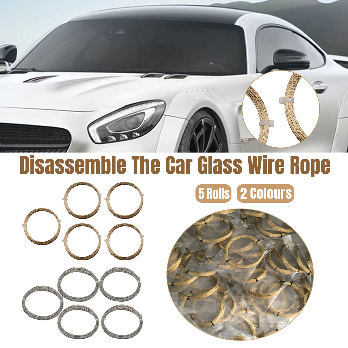 Automotive Glass Removal Steel Wire Rope Disassembly Kit