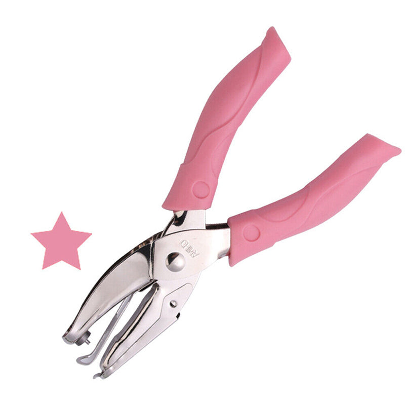 Metal Hole Punch Plier Soft Grip Circle/Star/Heart Puncher