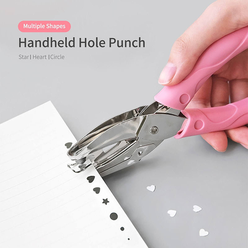 Metal Hole Punch Plier Soft Grip Circle/Star/Heart Puncher