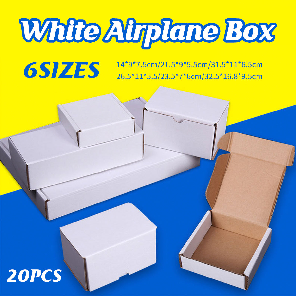 Rectangular Cardboard Boxes 3-Layer 20PCS Shipping Carton