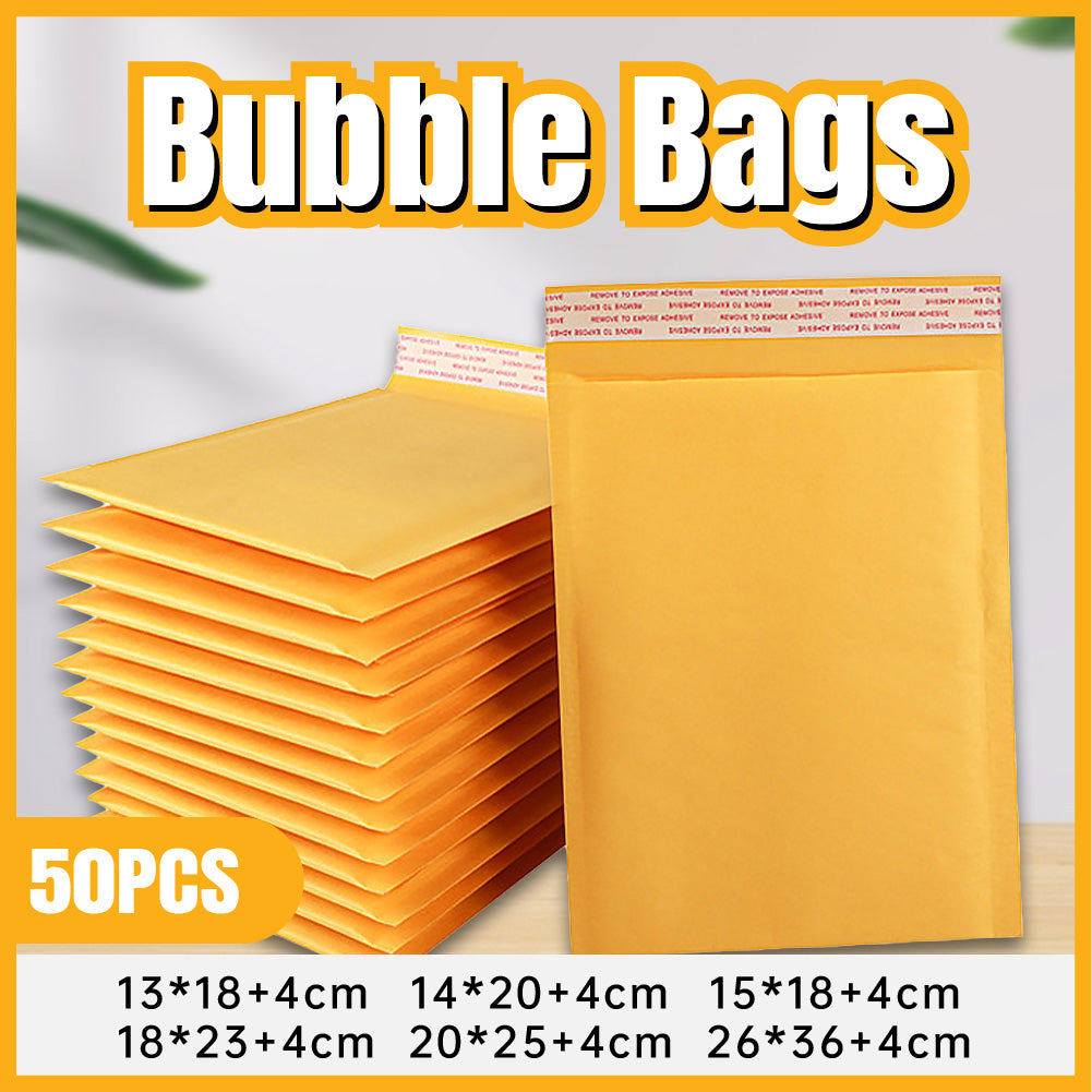 50PCS Kraft Paper Bubble Mailer Shockproof Padded Envelopes
