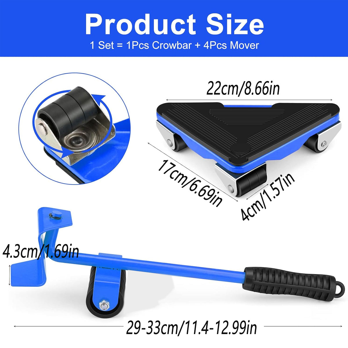 Heavy Duty Furniture Moving Tool Set 5PCS Easy Lift Kit