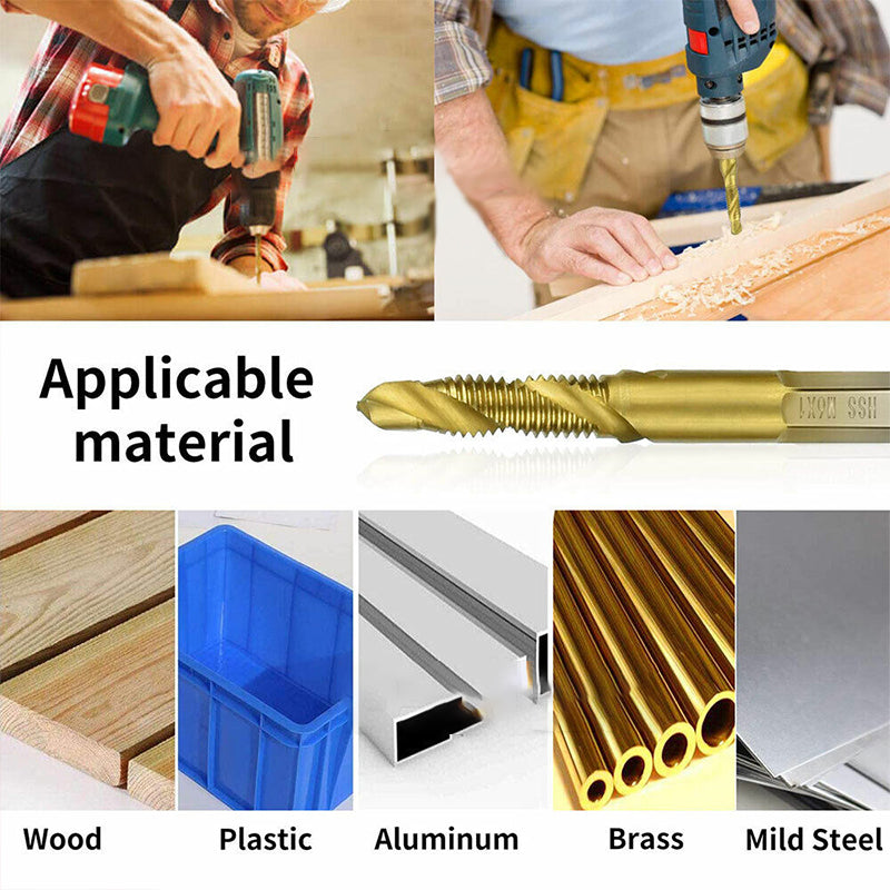 6 HSS Hex Shank Tap Drill Bits Metric Thread Screw Tapping Set