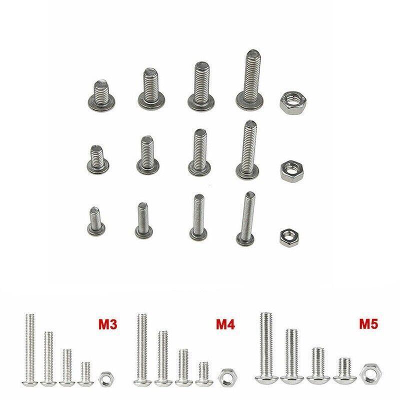 M3 M4 M5 500PCS Stainless Steel Hex Socket Screw Nut Set