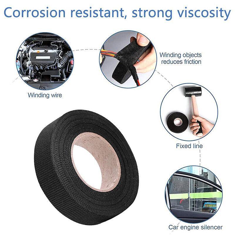 7 Roll Electrical Harness Tape Wire Loom Cloth Noise Damping Adhesive Tape