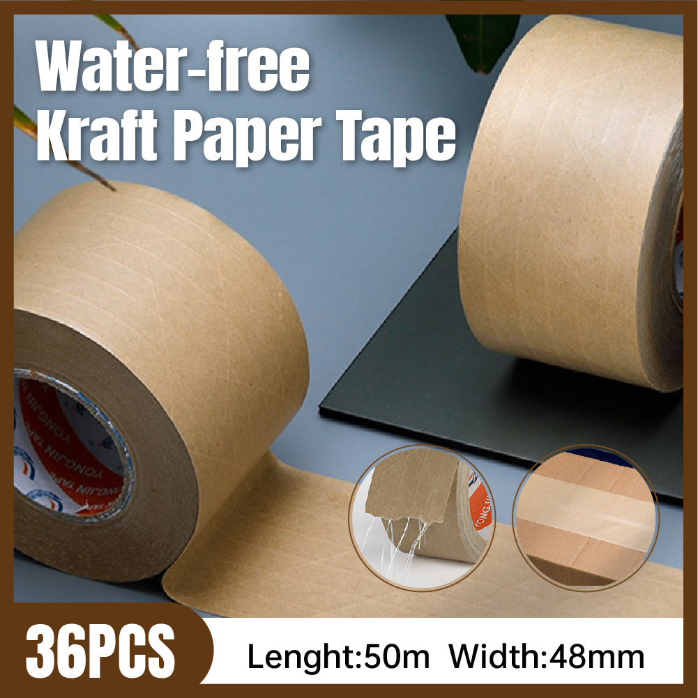 Kraft Paper Packing Tape 36PCS 48mm Self-Adhesive with Thread