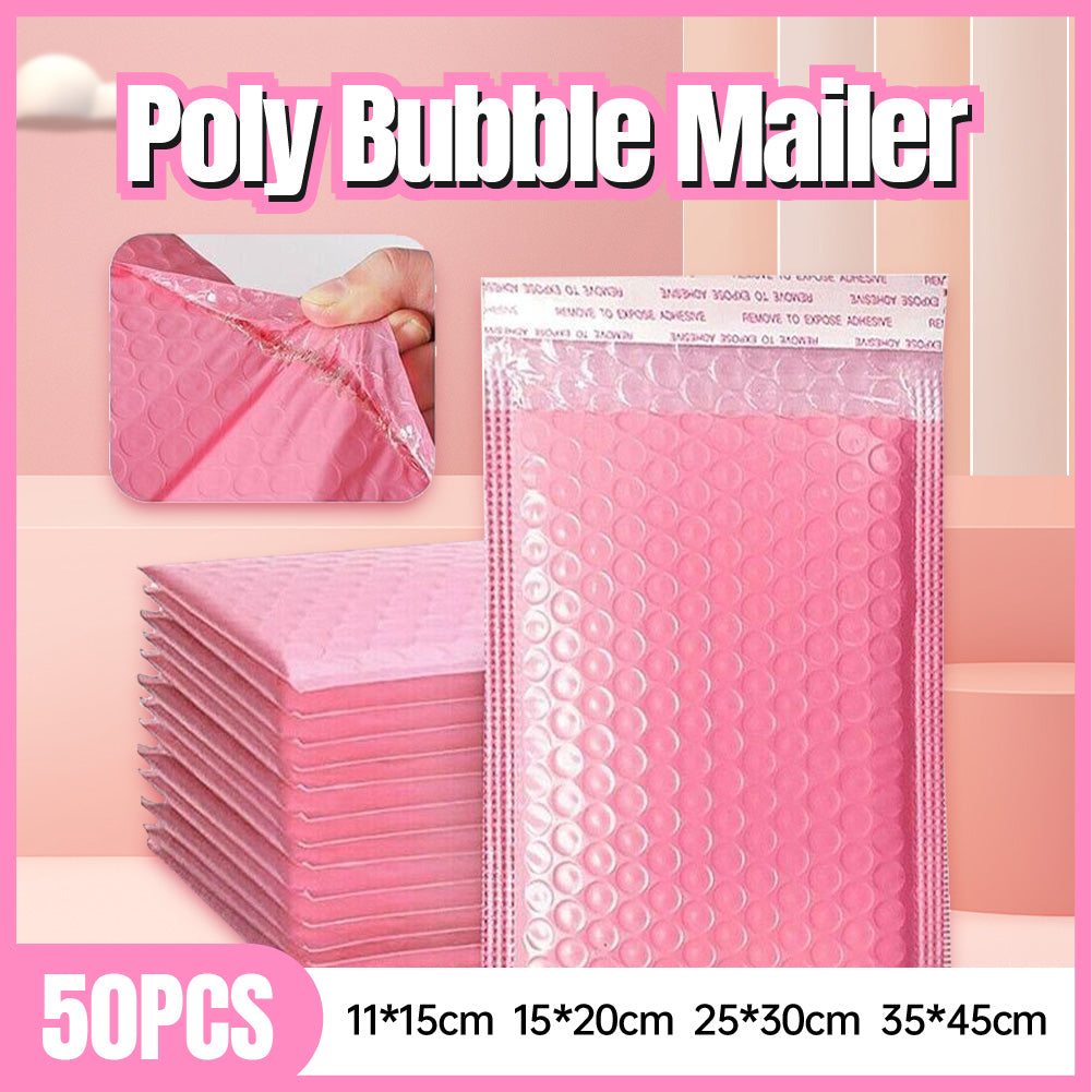 Pink Poly Bubble Mailer Padded Envelopes 50PCS 4 Sizes