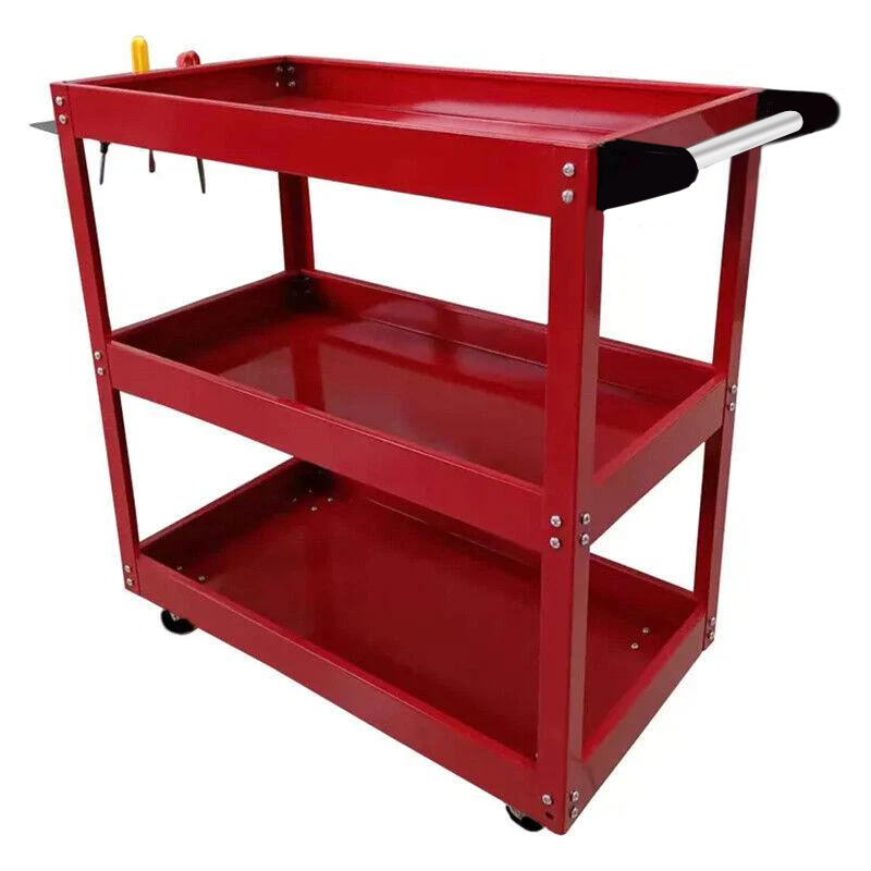 3 Tier Steel Tool Trolley Workshop Rolling Cart with Handle