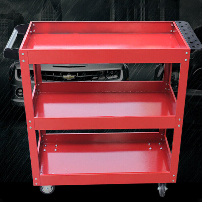 3 Tier Steel Tool Trolley Workshop Rolling Cart with Handle