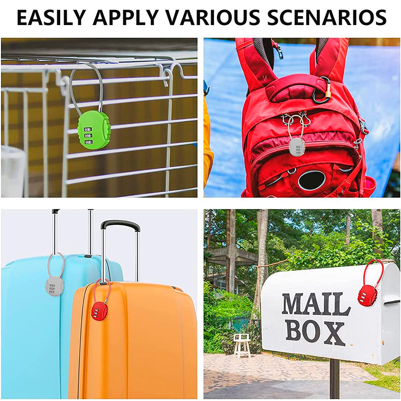 Combination Lock Padlock 3 Digit Security 1PC for Bike Shelves