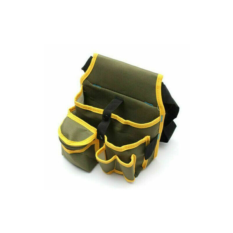 Electrician Waist Tool Bag Canvas Pouch with Multiple Pockets for Warehouse Use