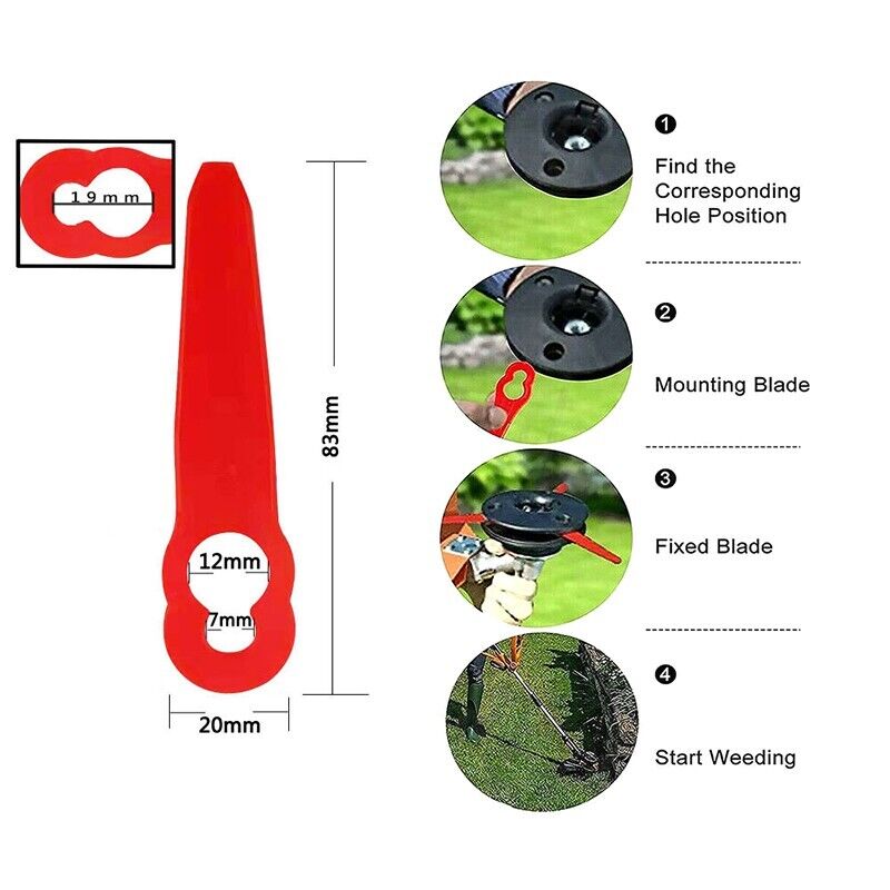 Grass Trimmer Plastic Blades Replacement for OZITO Bosch Kuller