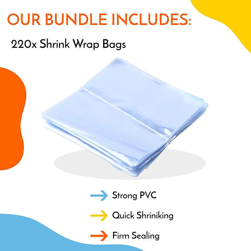 PVC Heat Shrink Bags Packs for Packaging Gift Wrap 100/300pcs