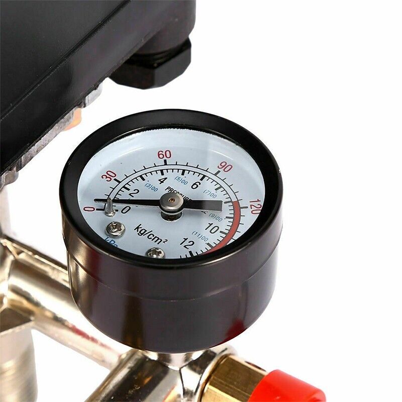 90-120PSI Air Compressor Pressure Switch Valve Manifold Regulator Gauges