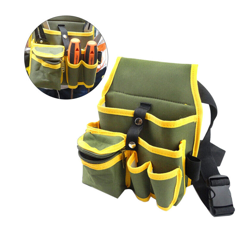 Electrician Waist Tool Bag Canvas Pouch with Multiple Pockets for Warehouse Use