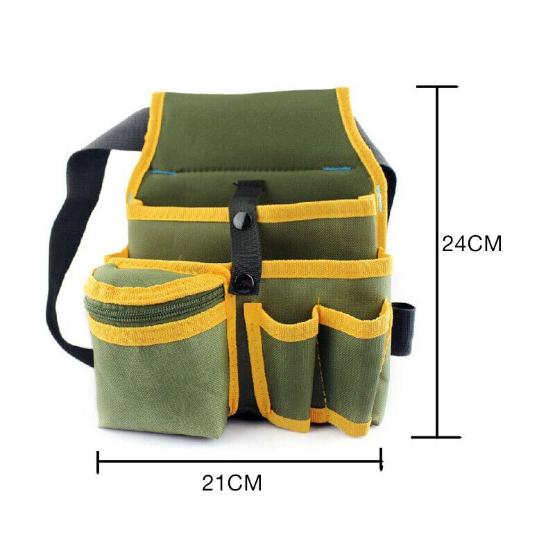 Electrician Waist Tool Bag Canvas Pouch with Multiple Pockets for Warehouse Use