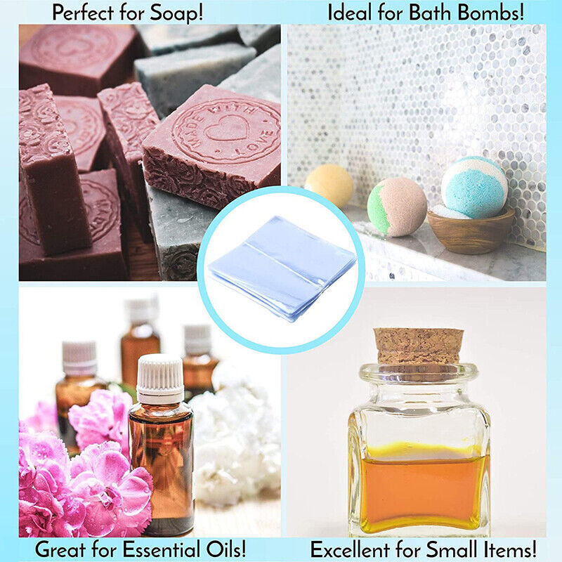 PVC Heat Shrink Bags Packs for Packaging Gift Wrap 100/300pcs