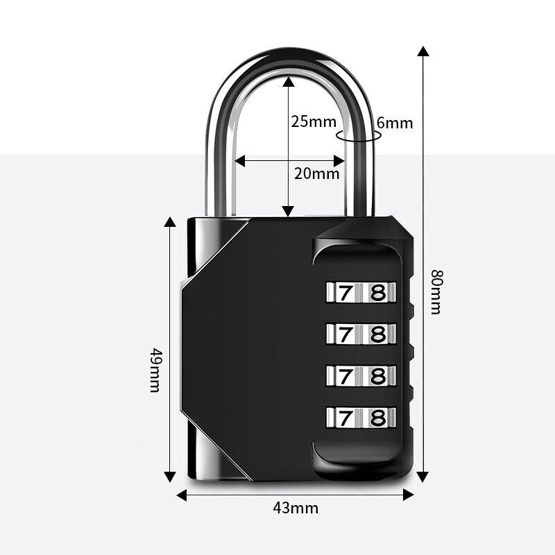 4 Digit Waterproof Combination Padlock for Gate Locker Outdoor