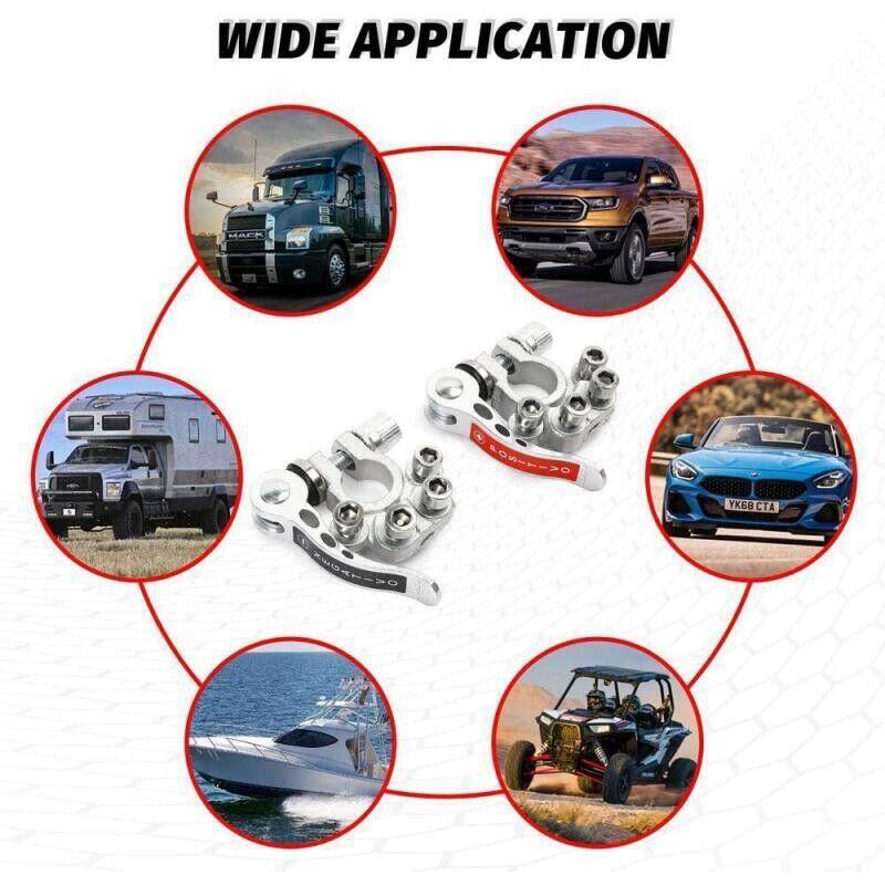 2x 12V 4Way Car Battery Terminal Connectors Clamp