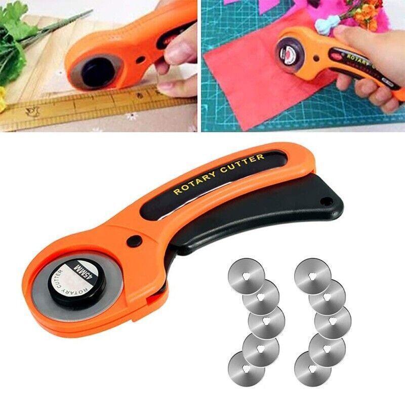 Rotary Cutter 45mm Fabric Cutting Tool 10 Blades