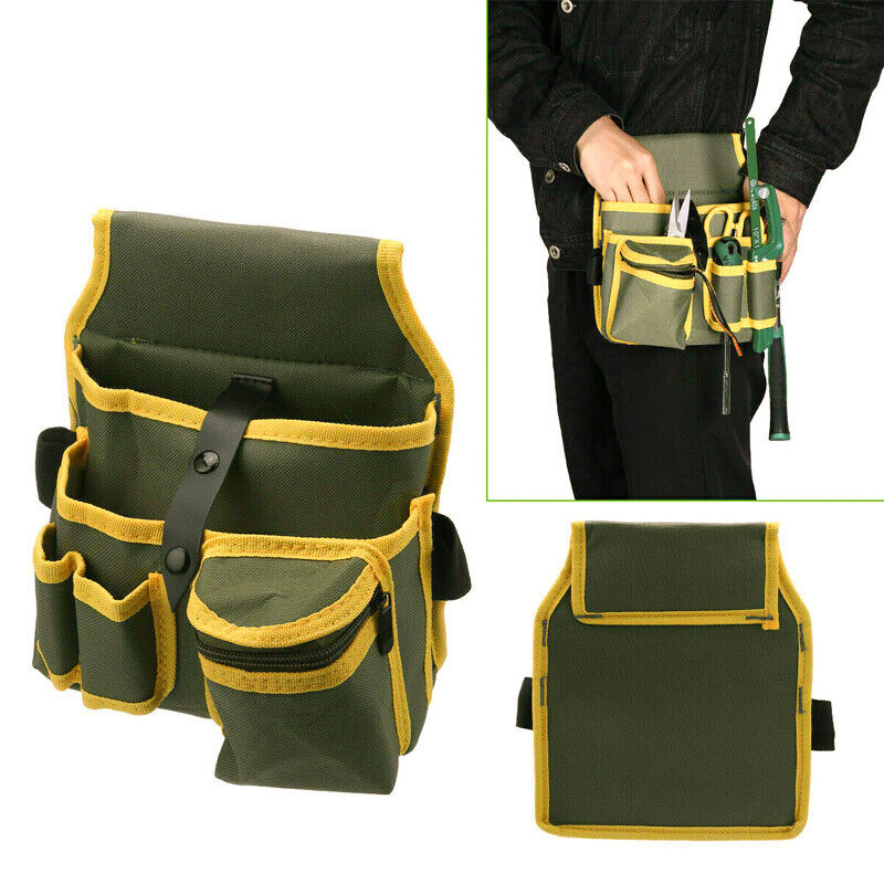 Electrician Waist Tool Bag Canvas Pouch with Multiple Pockets for Warehouse Use