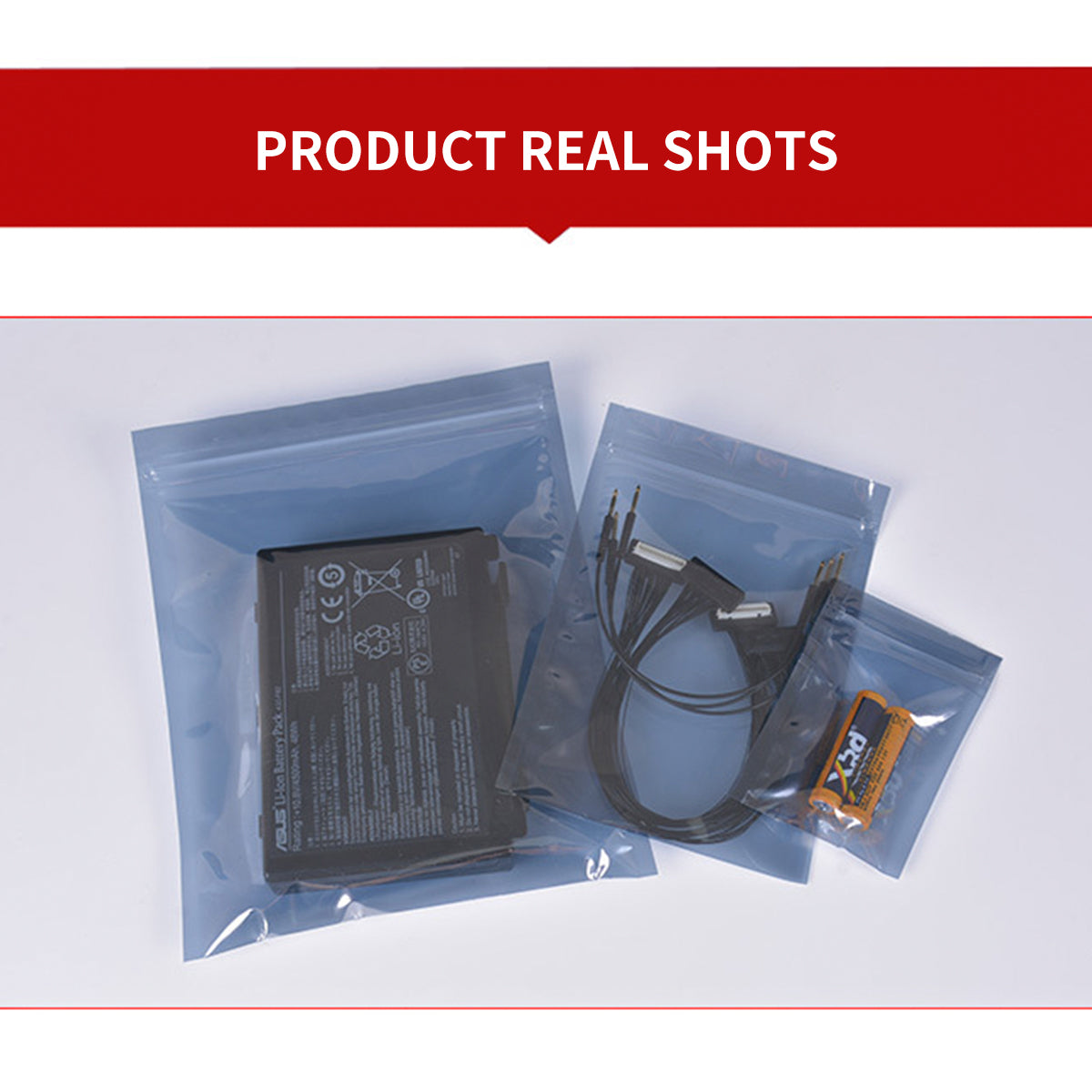 Plastic Anti Static Self Sealing Bags 100PCS Multi Size Resealable