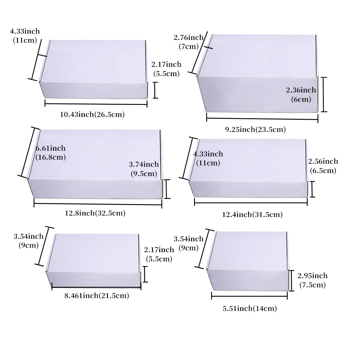 Rectangular Cardboard Boxes 3-Layer 20PCS Shipping Carton