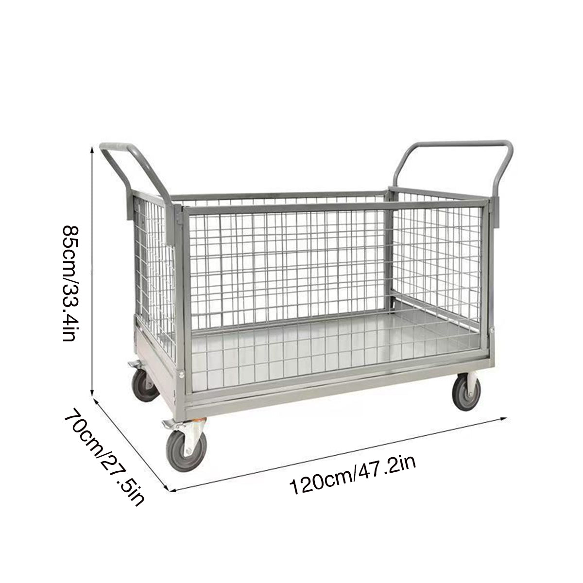 Folding Fence Vehicle Metal Mesh Cart for Warehouse Transport
