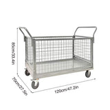 Folding Fence Vehicle Metal Mesh Cart for Warehouse Transport