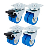 Heavy Duty Swivel Locking Casters 50mm PVC Wheels 4pcs for Warehouse Equipment