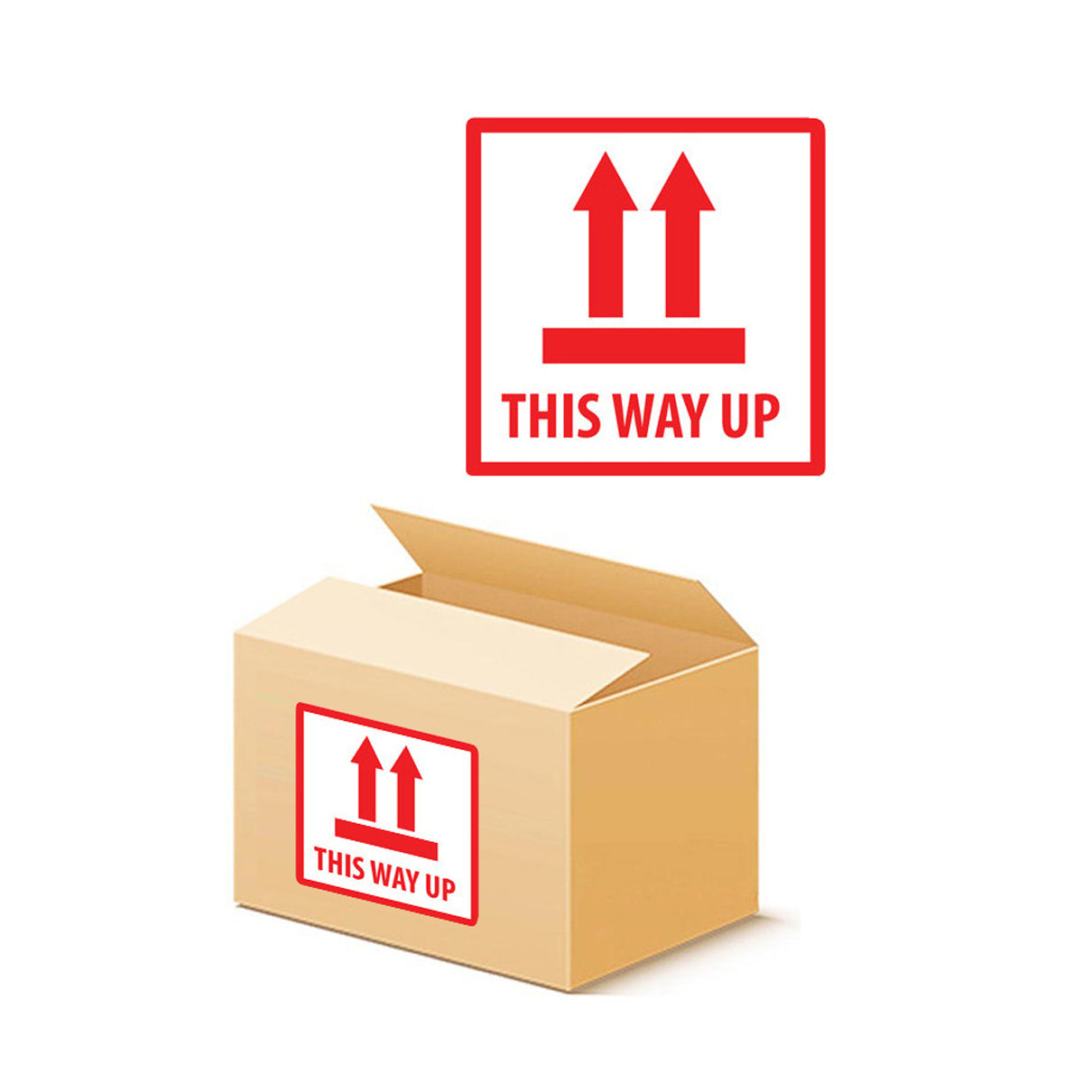 300PCS Anti-Tripping Warning Stickers 12×12cm Shipping Box This Way Up Labels