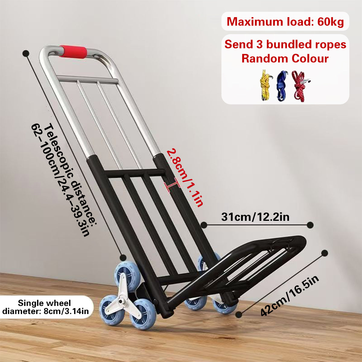 Portable Folding Hand Truck Lightweight Transport Trolley for Warehouse Use