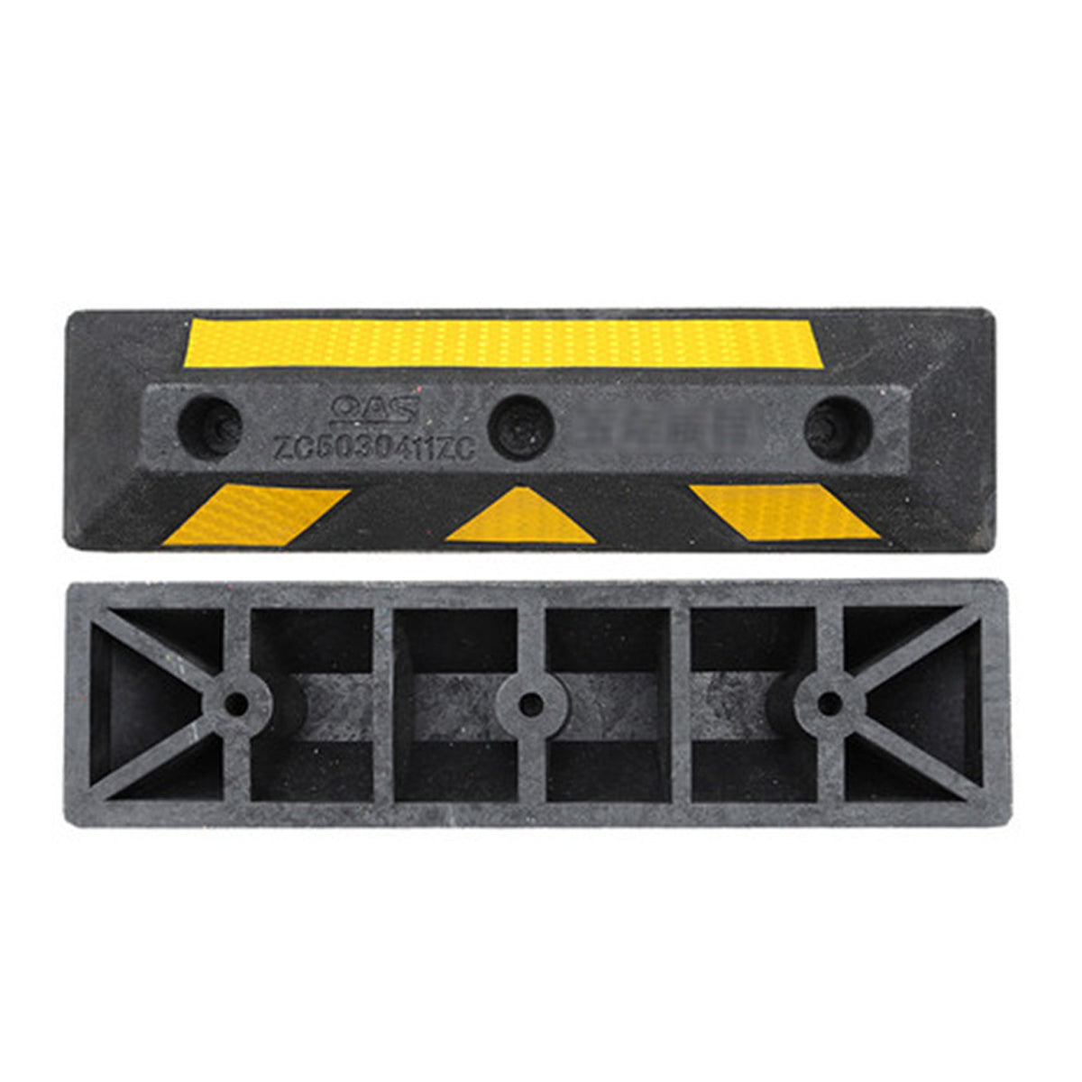 2PCS Rubber Parking Wheel Stop Heavy Duty Reflective Curb