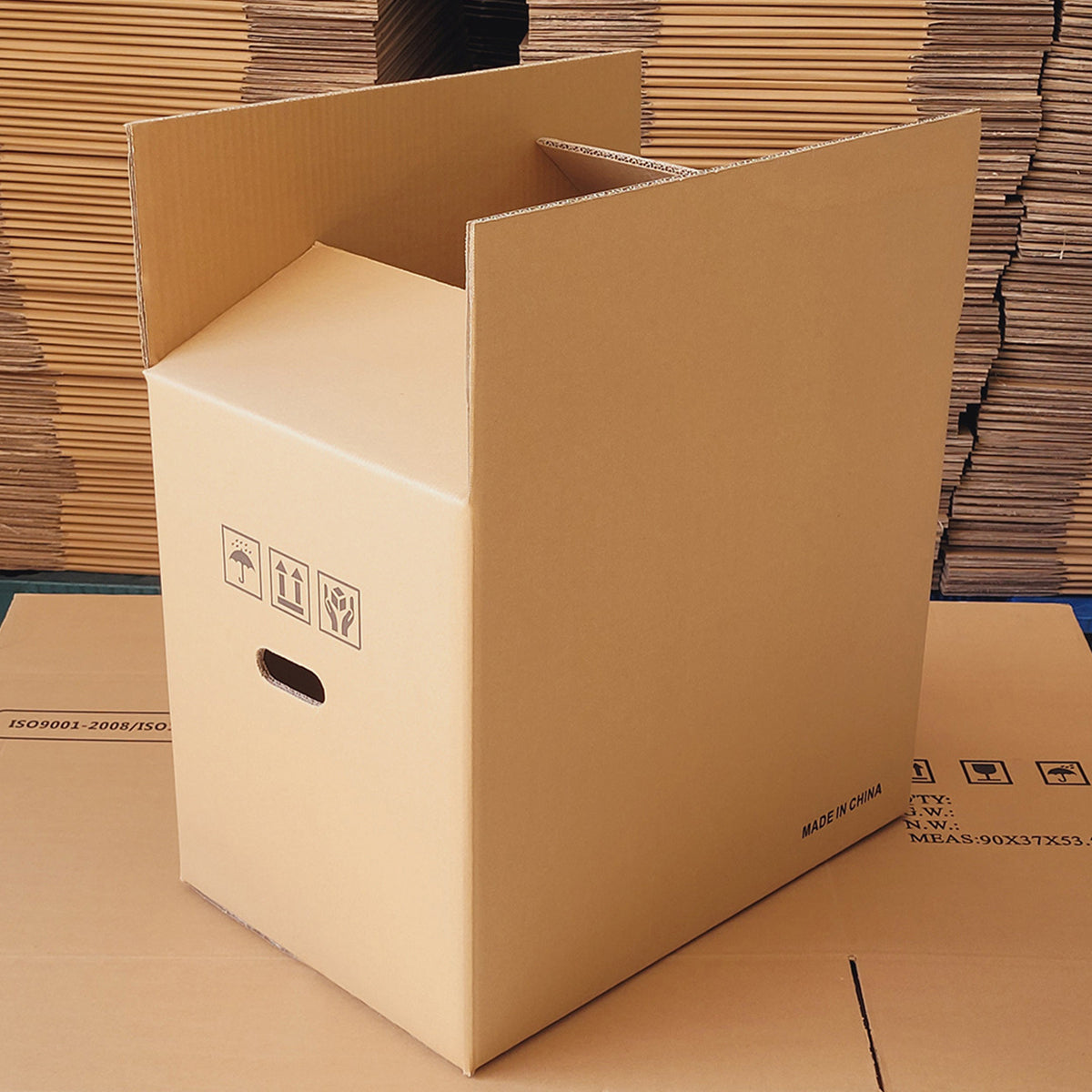 10PCS Corrugated Cardboard Moving Boxes with Built-In Handles