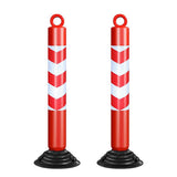 2PCS Reflective Warning Post with Detachable Rubber Base Safety Guide