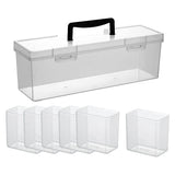 Portable Transparent Small Parts Storage Box with Handle